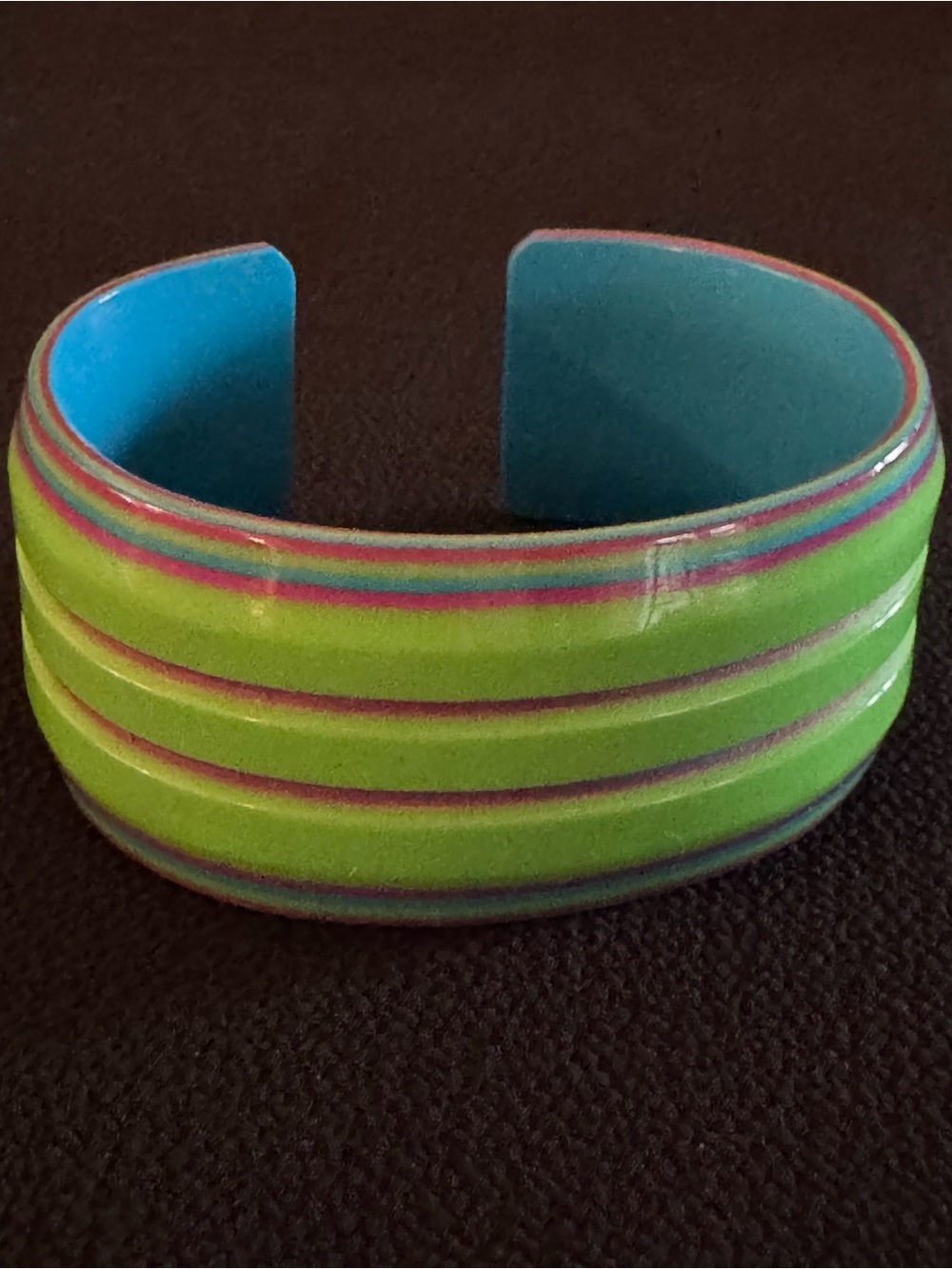 Bright Neon Striped Resin Cuff